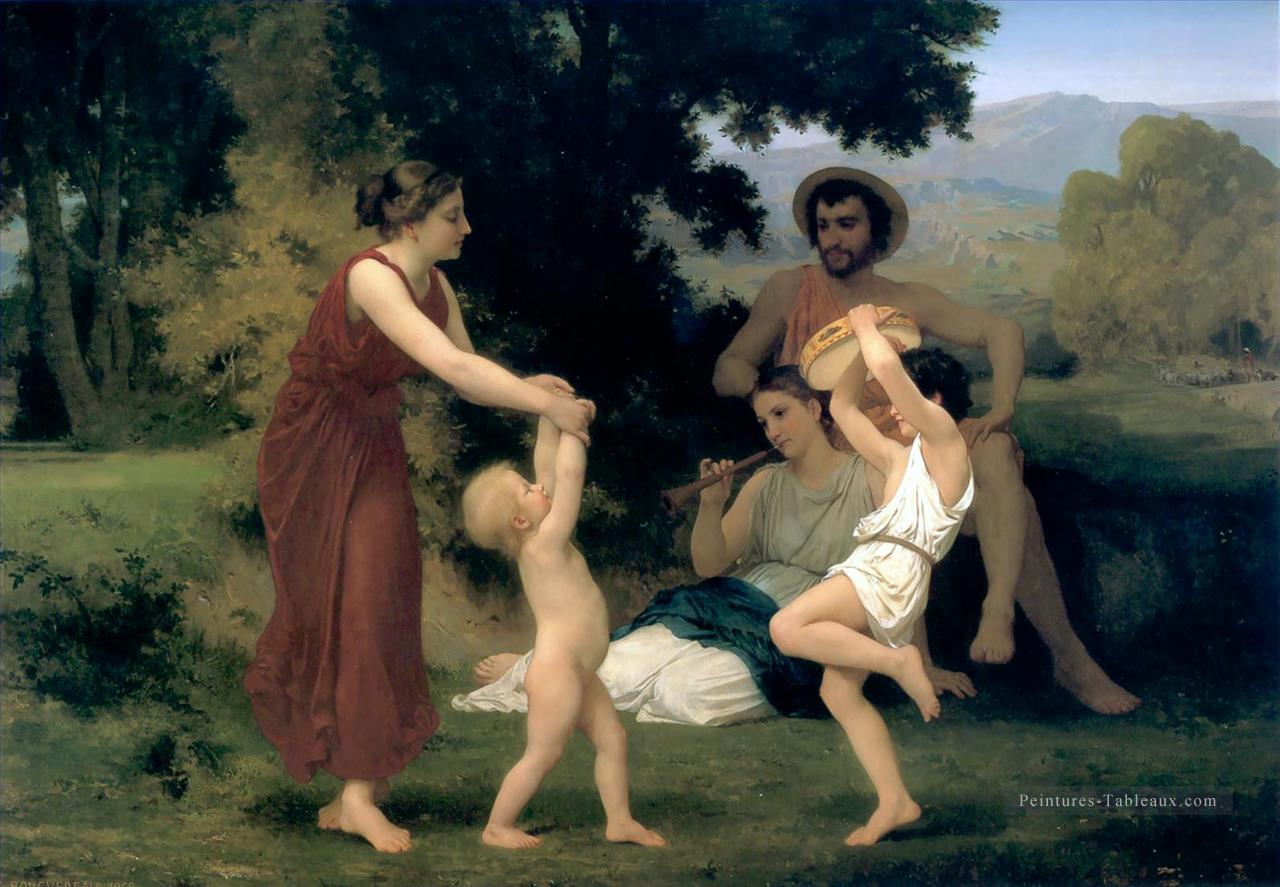 La récréation pastorale 1868 William Adolphe Bouguereau Peintures à l'huile